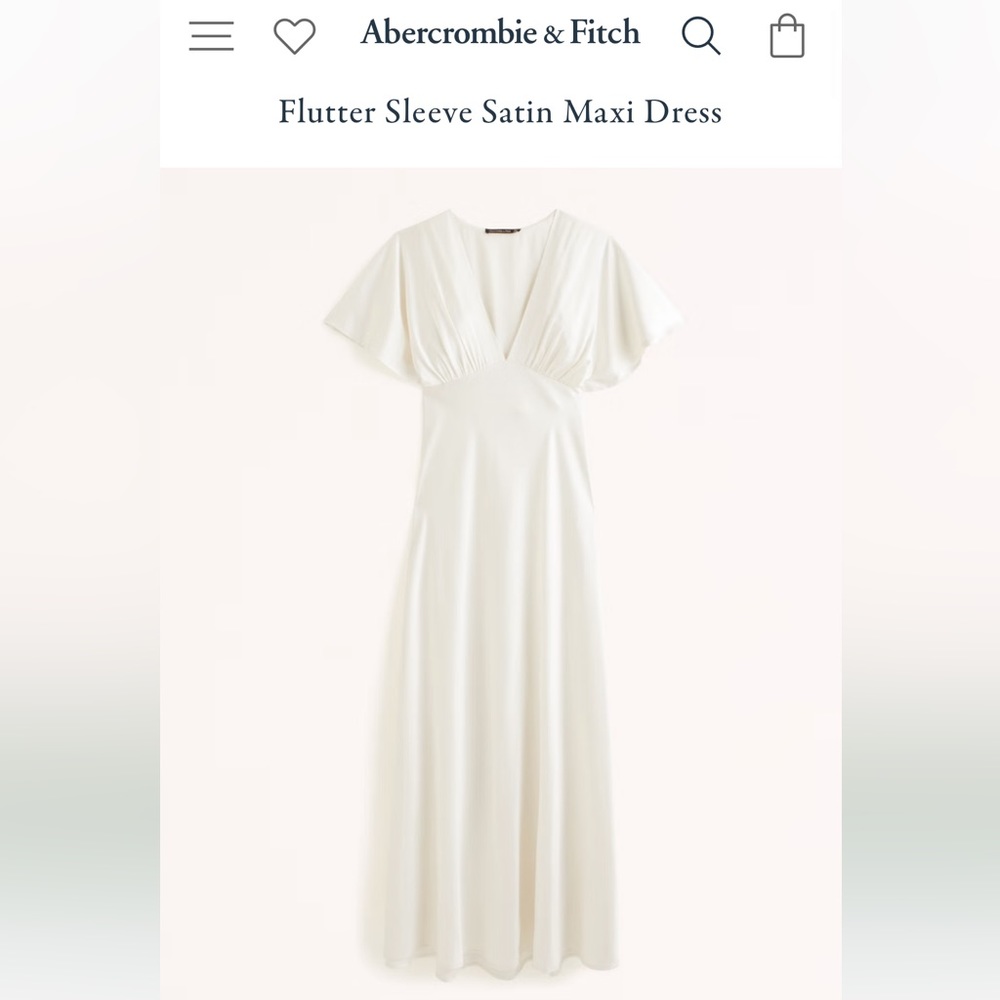 Abercrombie flutter sleeve satin maxi dress size XS Bridal